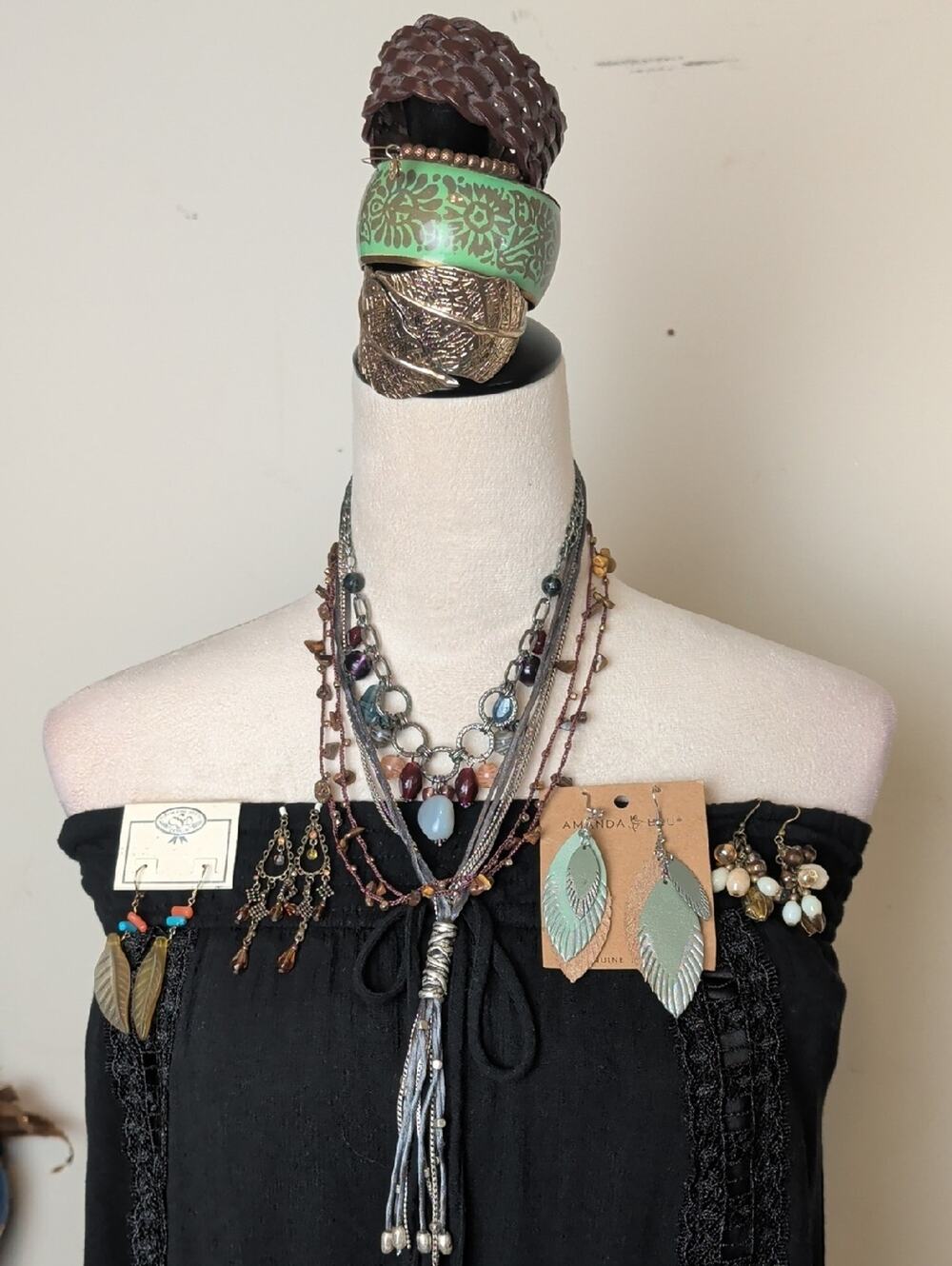 Fairy Grunge Jewelry Lot 11 Pieces Woodland Boho Necklaces Earrings Bracelets